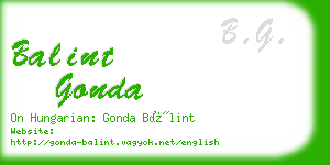 balint gonda business card